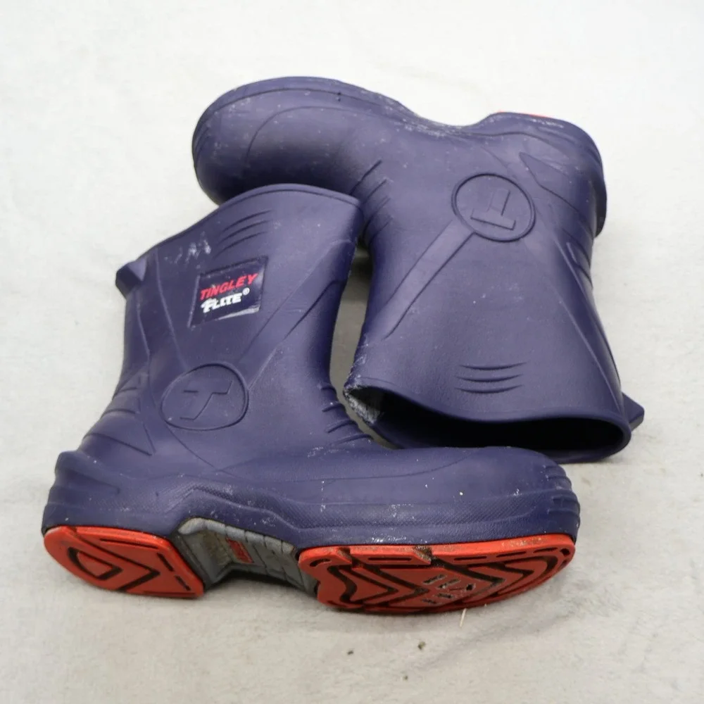 Tingley Flite Unisex M9 W11 Rain Boots Blue Slip Safety Toe Waterproof Pull On